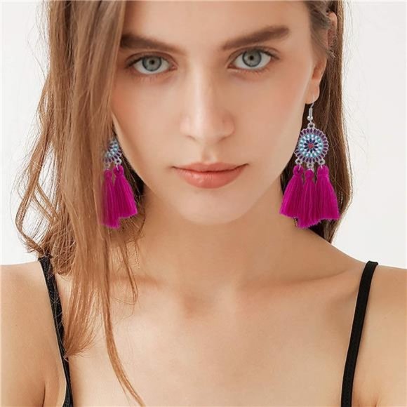 Colorful Tassel Earrings Set for Women - Picture 1 of 5